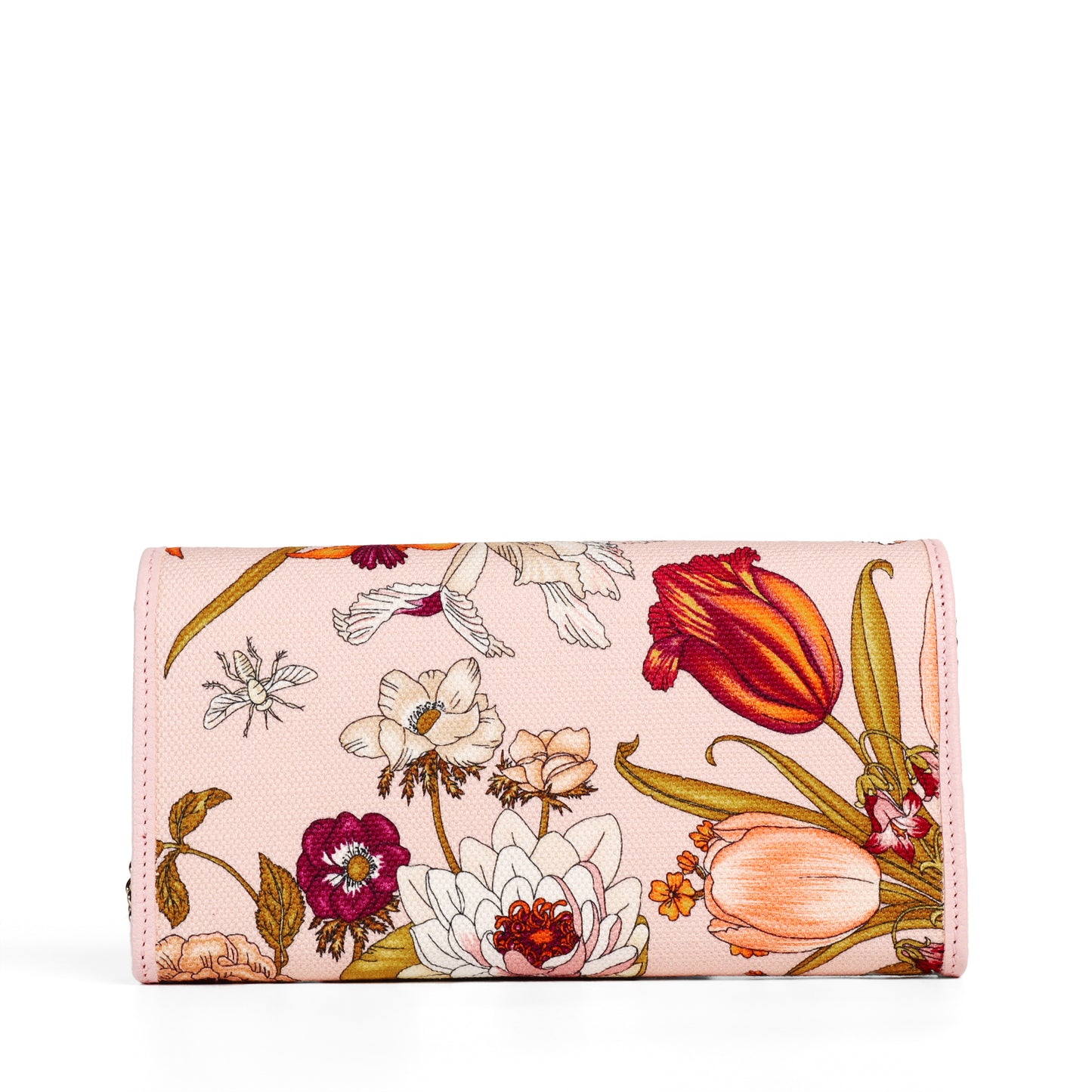 Pre-Owned Gucci Floral  Pink Calfskin Wallet On Chain 56291141