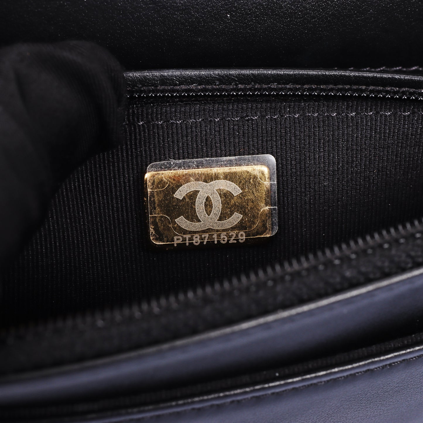 Pre-Owned CHANEL Boy Black Caviar Calfskin Wallet On Chain 56530039 L