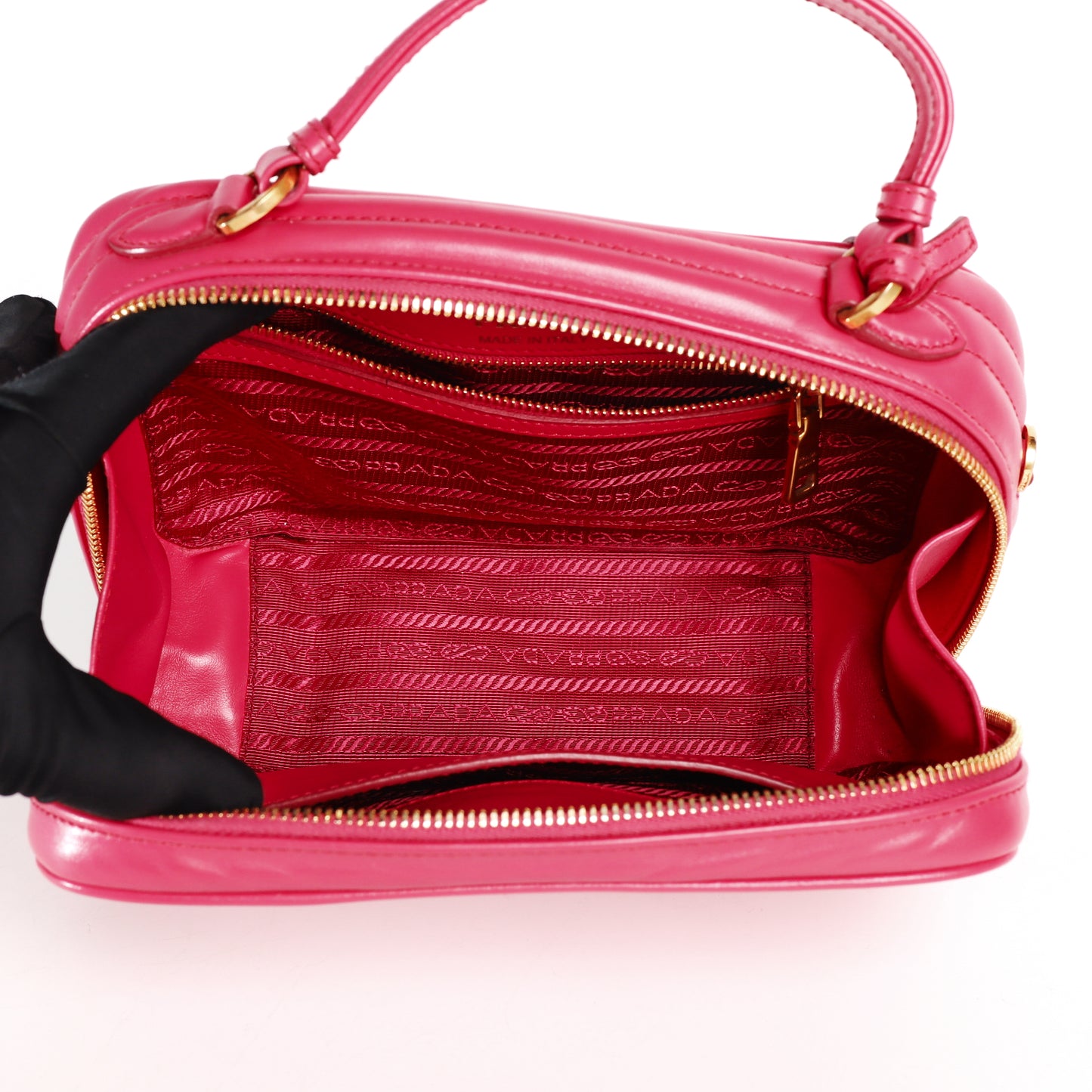 Pre-Owned Prada Diagramme Pink Calfskin Crossbody Bag 56586040