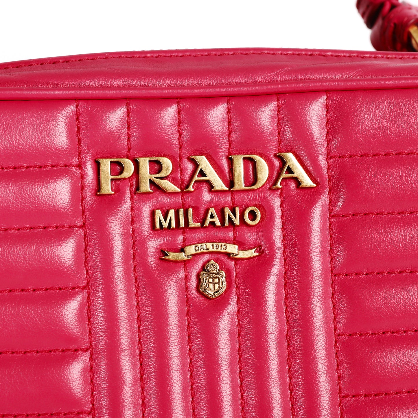 Pre-Owned Prada Diagramme Pink Calfskin Crossbody Bag 56586040