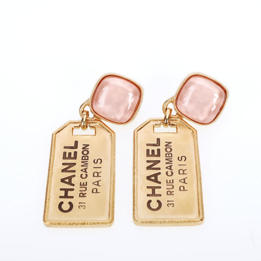 Pre-Owned Chanel Vintage Gold-Tone Metal Earrings 56735680 c