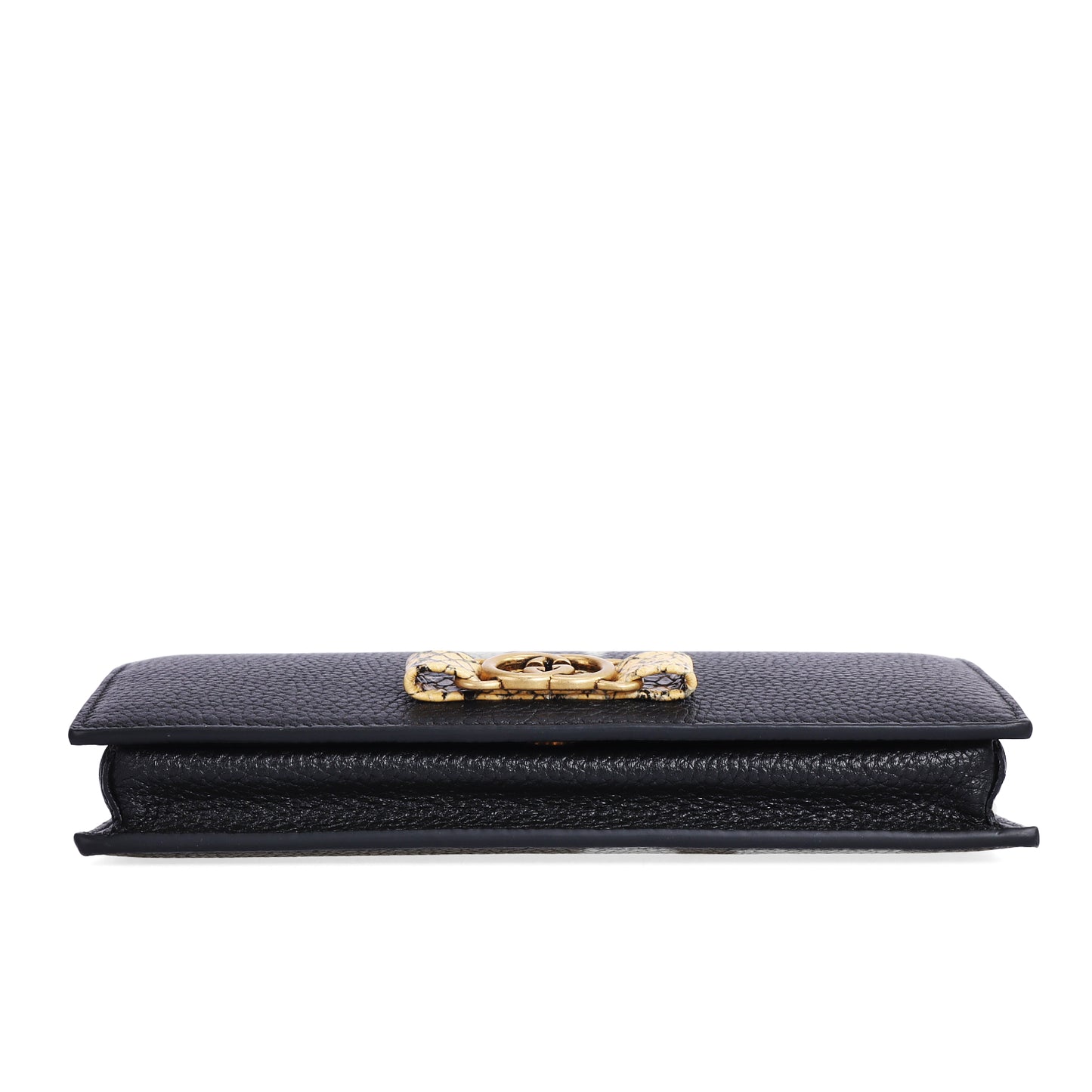 Pre-Owned Gucci Interlocking G Black Calfskin Wallet on Chain 57212467