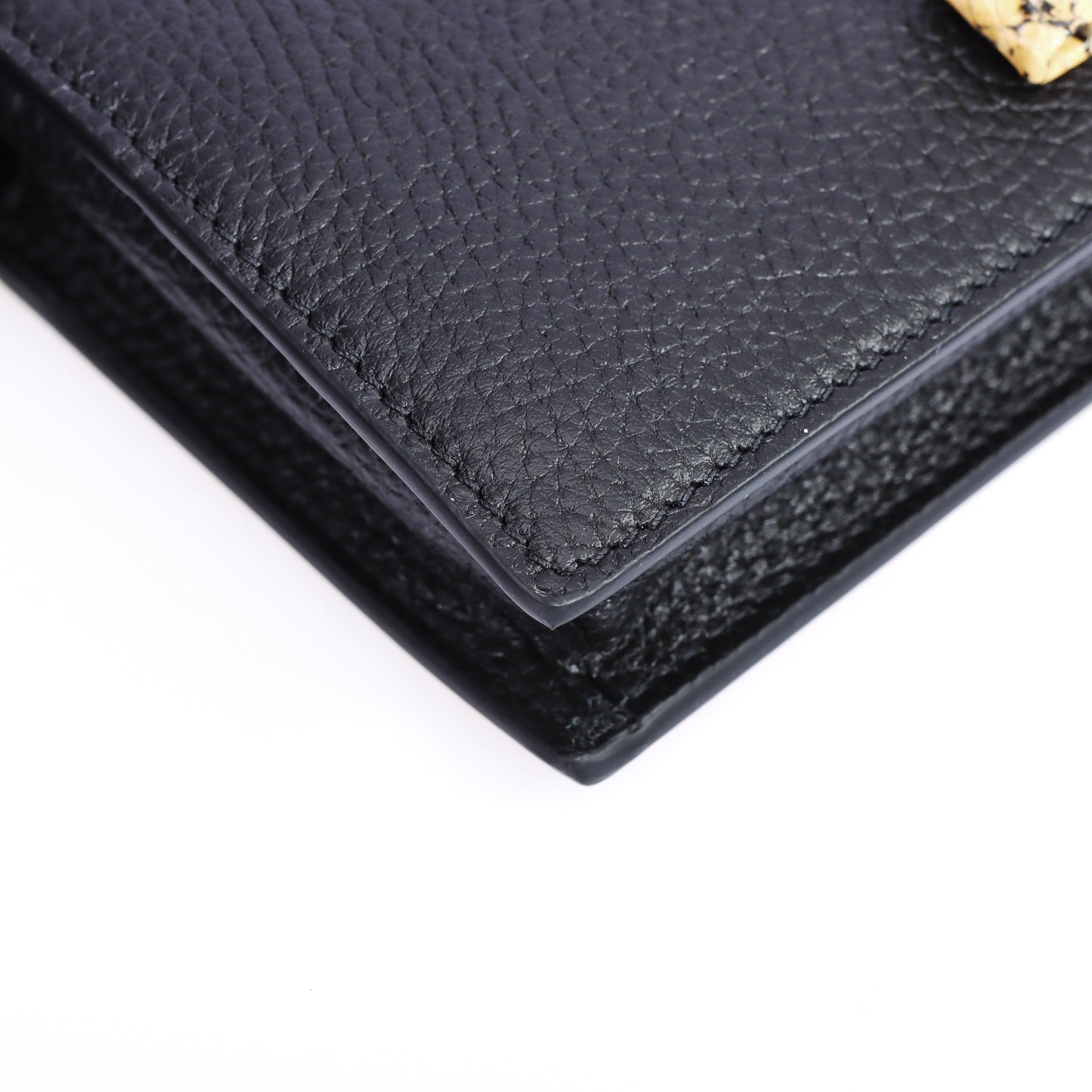 Pre-Owned Gucci Interlocking G Black Calfskin Wallet on Chain 57212467
