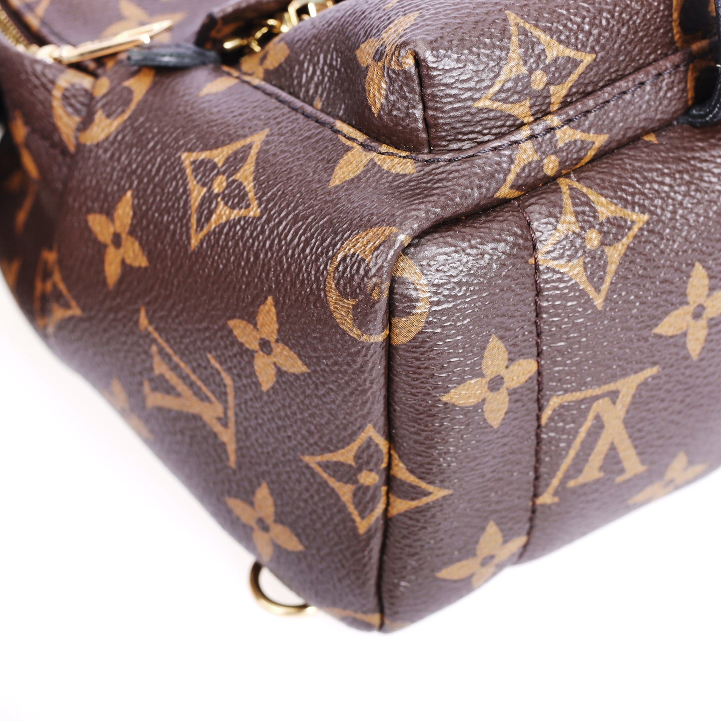 Pre-Owned Louis Vuitton Palm Springs Monogram Brown Coated Canvas Backpack 58084286