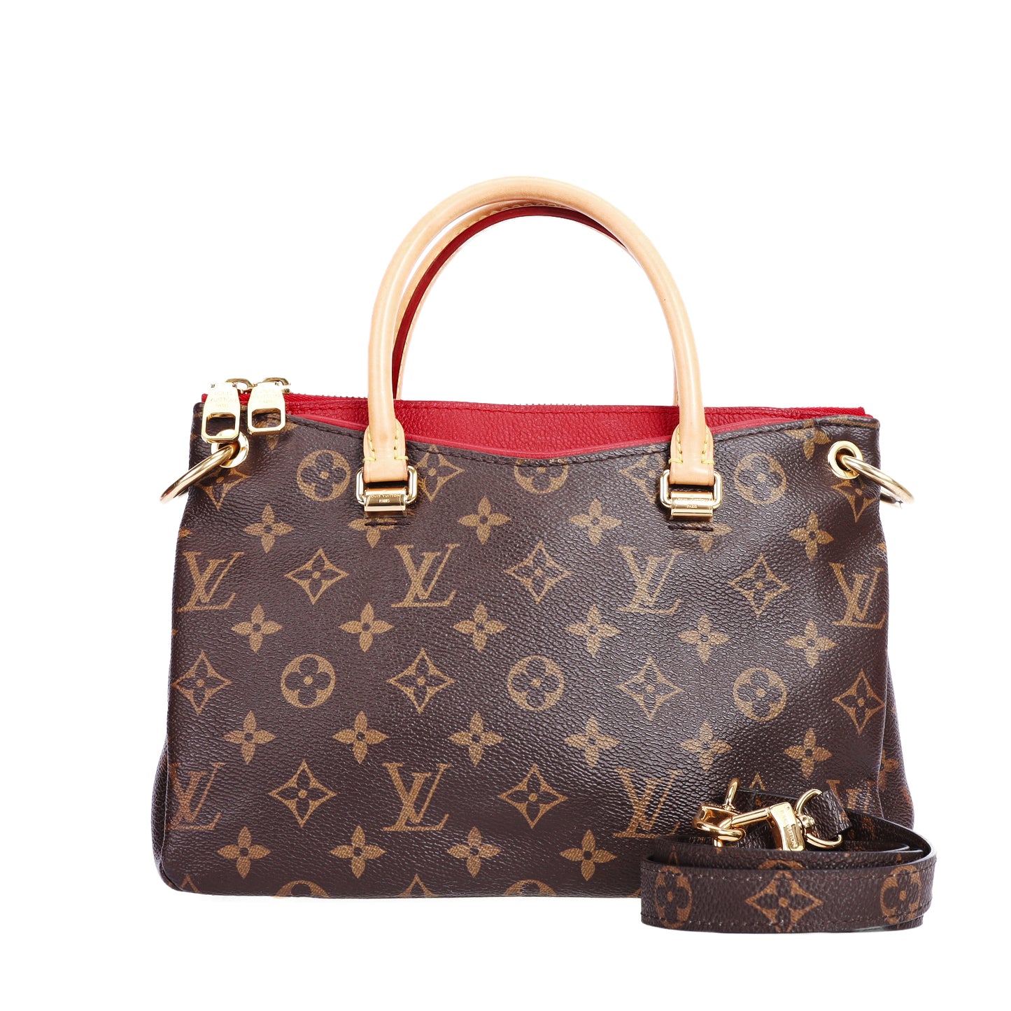 Pre-Owned Louis Vuitton Pallas Small Size Monogram Brown Coated Canvas Shoulder Bag 58329595