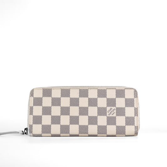 Pre-Owned Louis Vuitton Zippy Off-White Damier Azur Coated Canvas Wallet 58336617