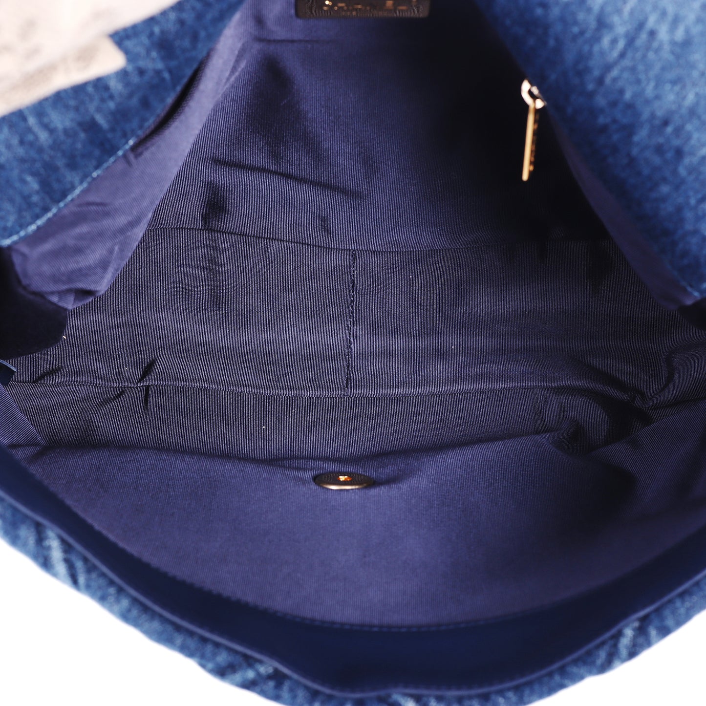 Pre-Owned Chanel 19 Large Size Blue Quilted Denim Shoulder Bag 59062679 L