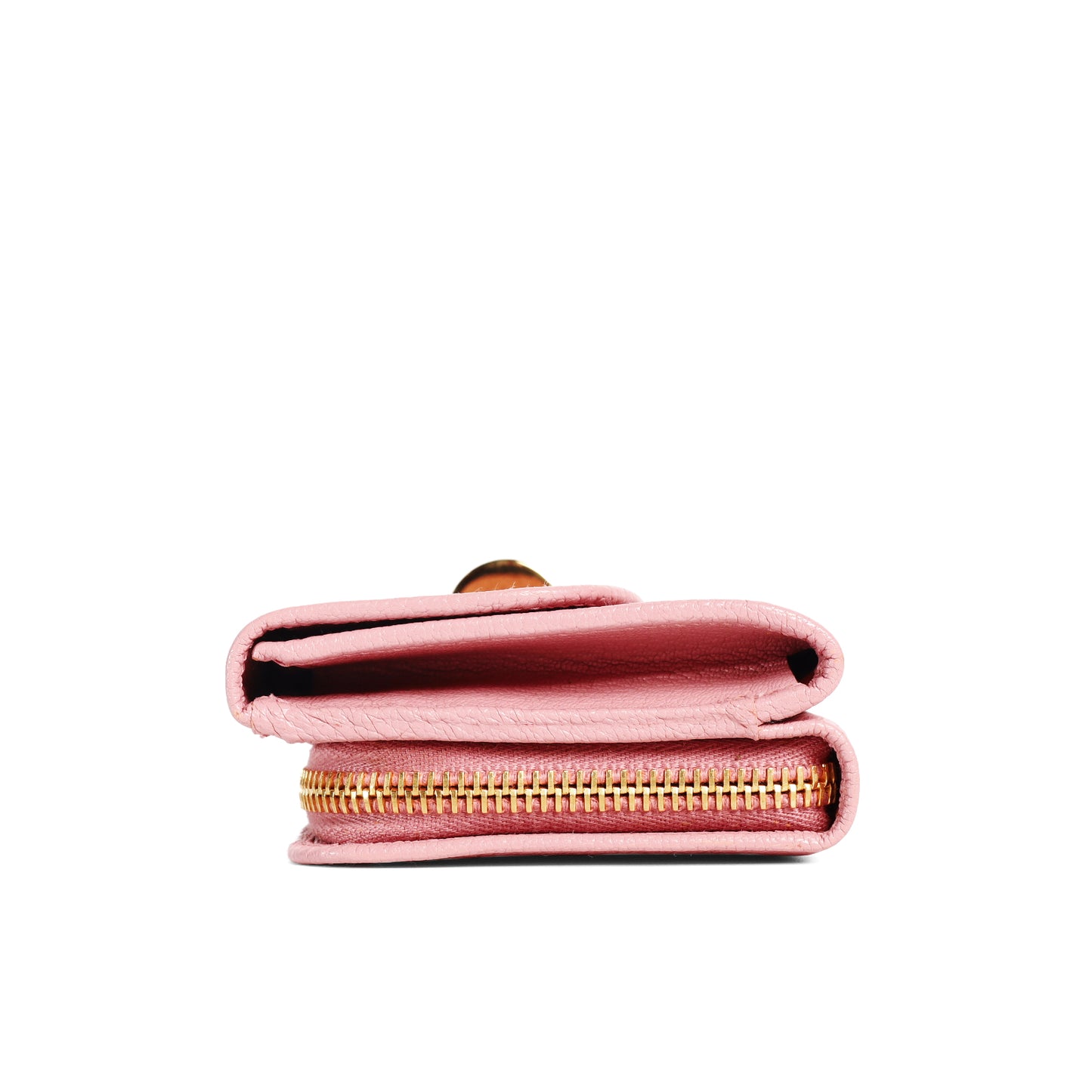 Pre-Owned Miu Miu Pink Grained Calfskin Long Wallet 59736587