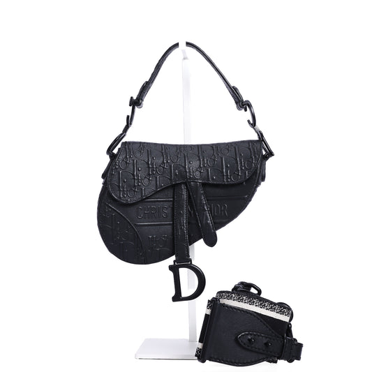 Pre-Owned Dior Saddle Black Calfskin Leather Shoulder Bag 60133325