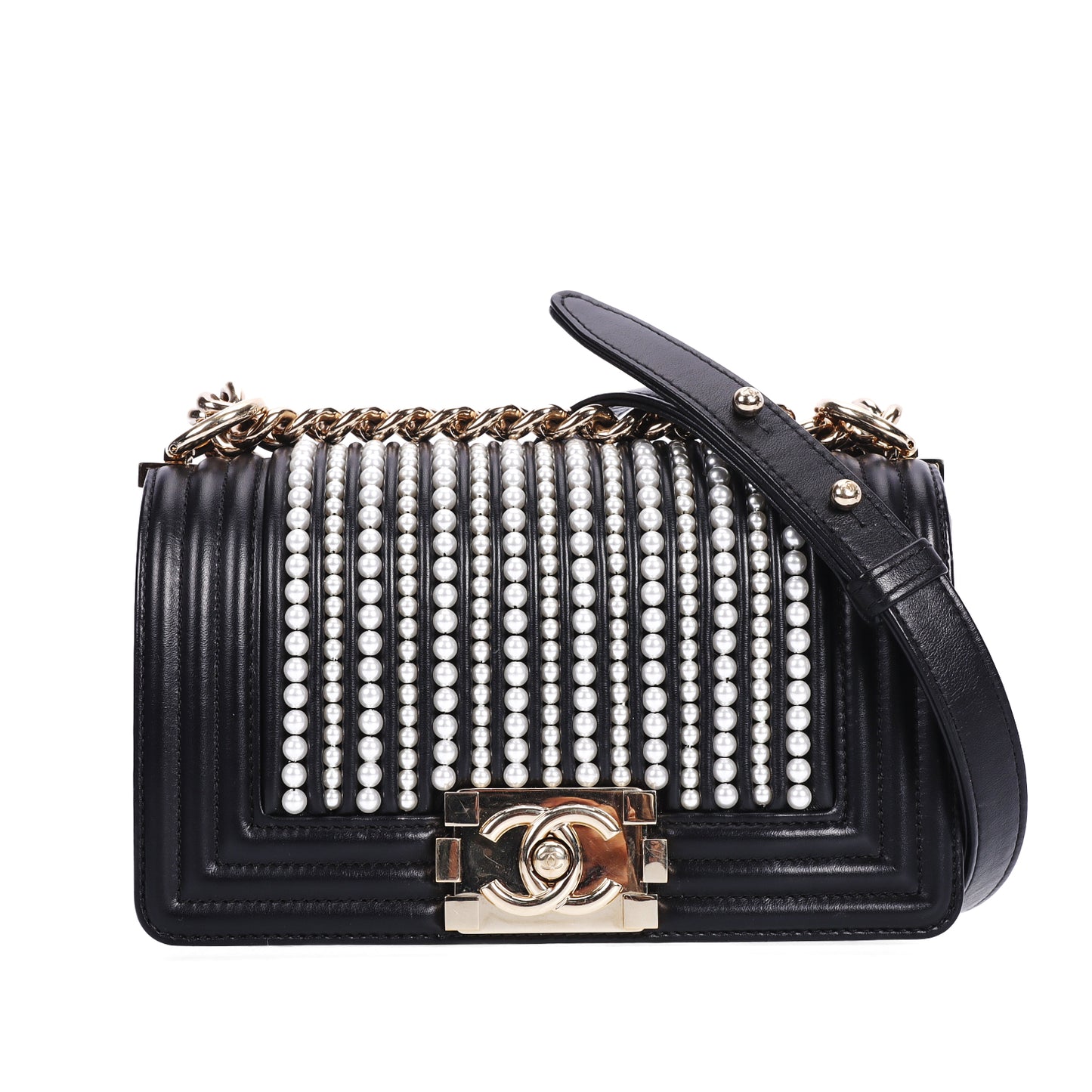 Pre-Owned Chanel Le Boy Small Size Black Calfskin Crossbody Bag 60641292 L