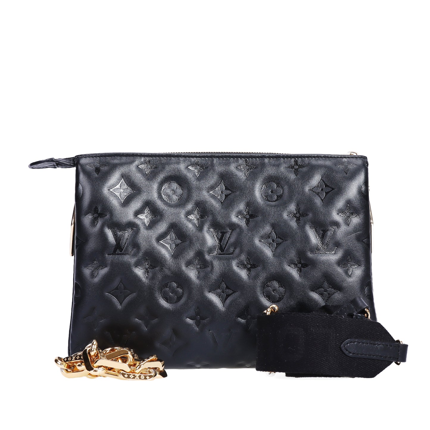 Pre-Owned Louis Vuitton Coussin Black Monogram Embossed Calfskin Shoulder Bag 61286242