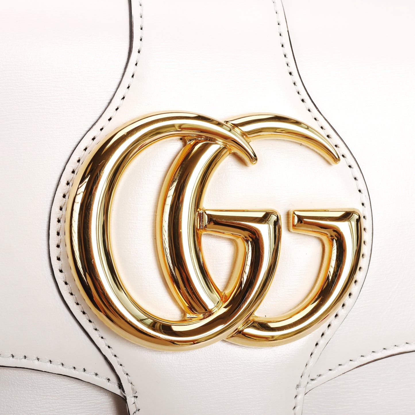 Pre-Owned Gucci Arli White Calfskin Shoulder Bag B61414416