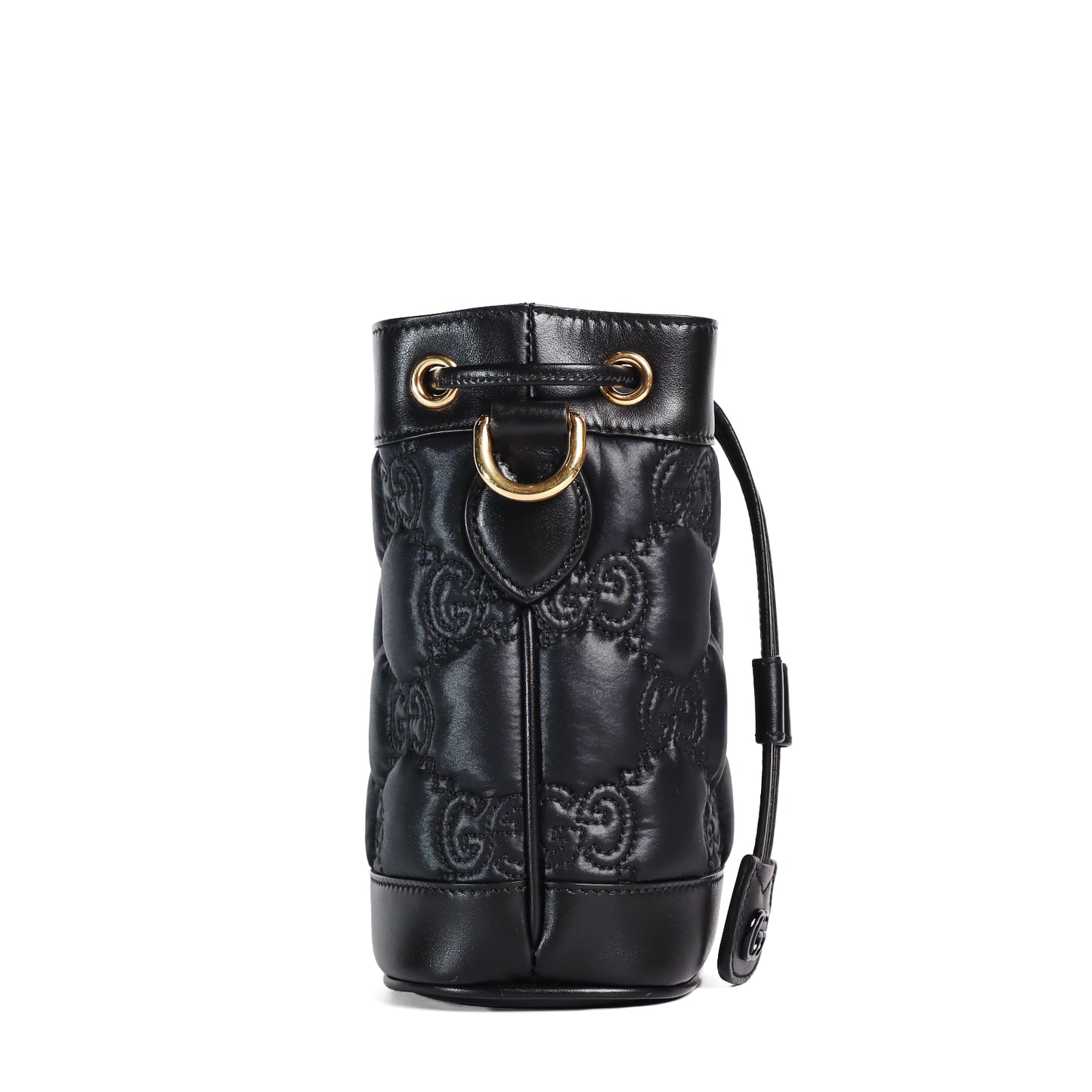 Pre-Owned Gucci Black  Matelassé  Calfskin  Crossbody Bag 61843833