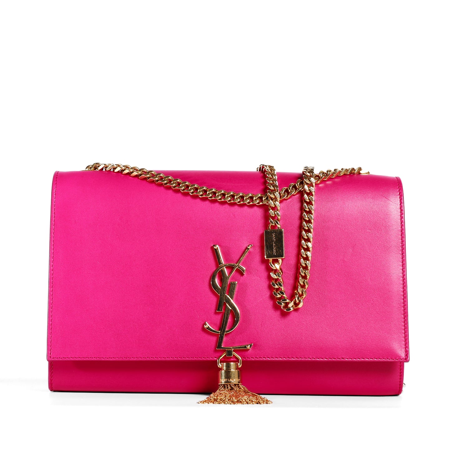 Pre-Owned Yves Saint Laurent Monogram Pink Leather Chain Shoulder Bag 62899588