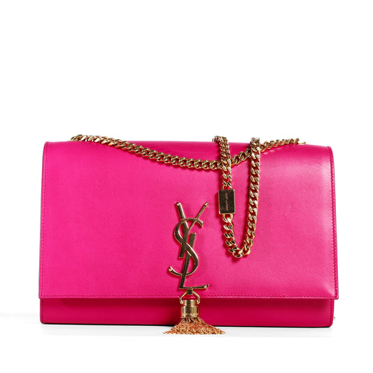 Pre-Owned Yves Saint Laurent Monogram Pink Leather Chain Shoulder Bag 62899588