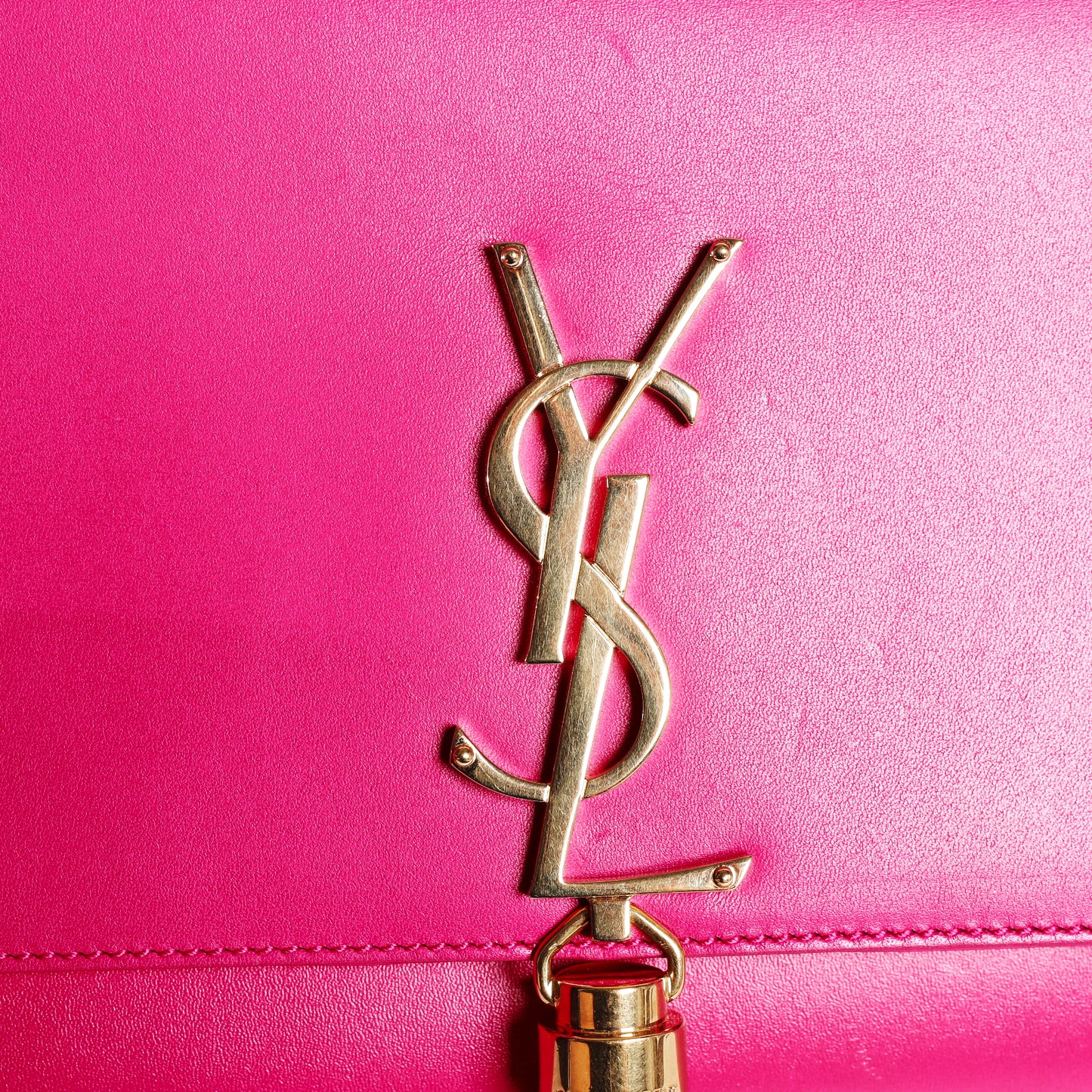 Pre-Owned Yves Saint Laurent Monogram Pink Leather Chain Shoulder Bag 62899588