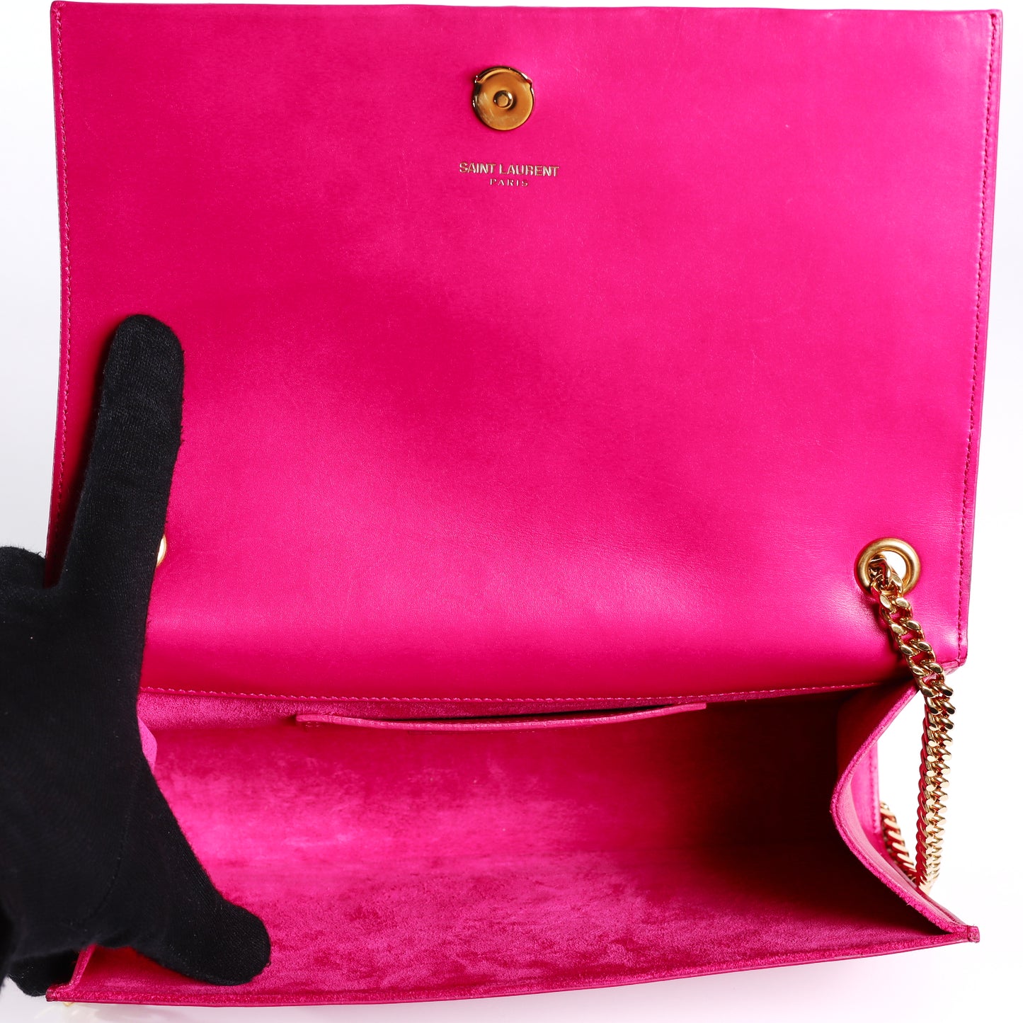 Pre-Owned Yves Saint Laurent Monogram Pink Leather Chain Shoulder Bag 62899588
