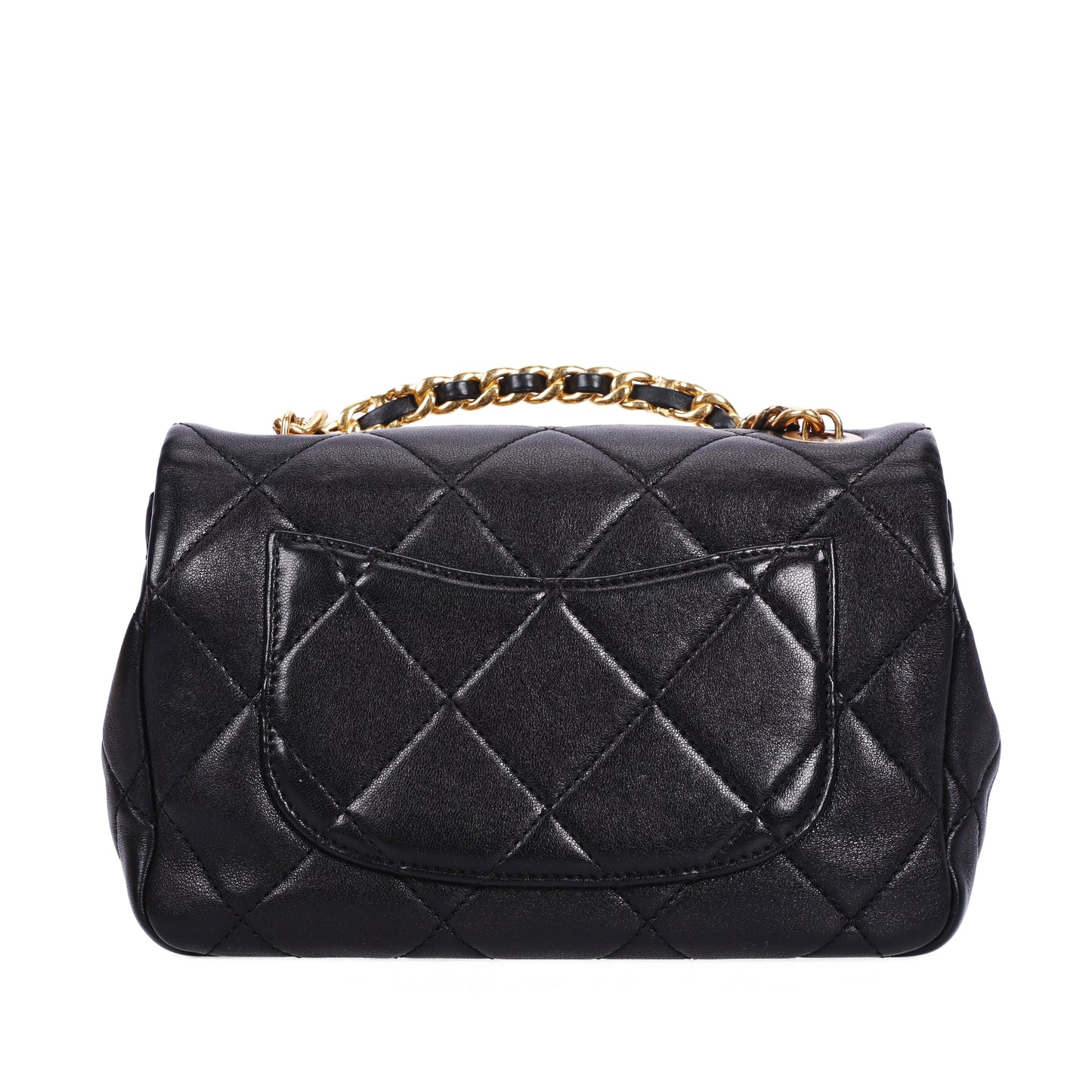 Pre-Owned Chanel 23C Flap Black Lambskin Shoulder Bag 62984324 L