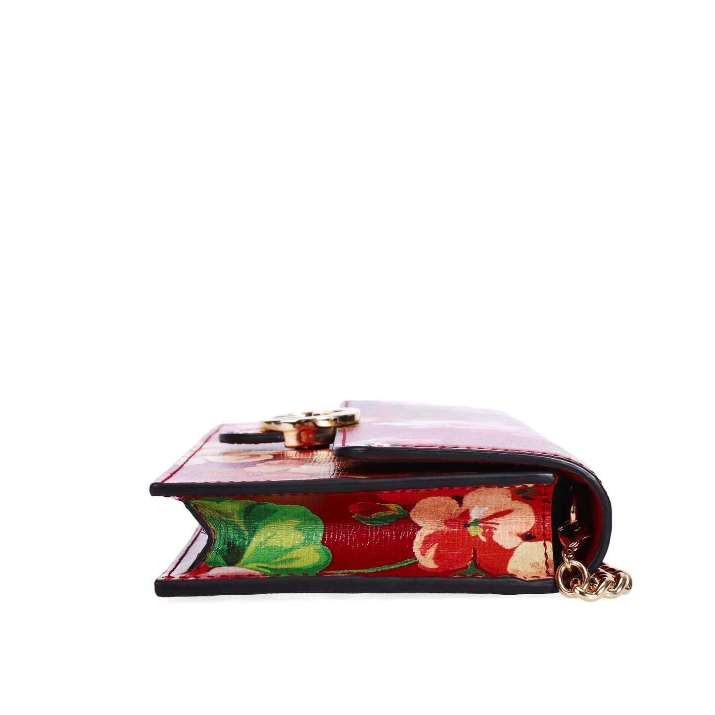 Pre-Owned Gucci Interlocking Red Floral Print Patent Calfskin Crossbody Bag 64888516