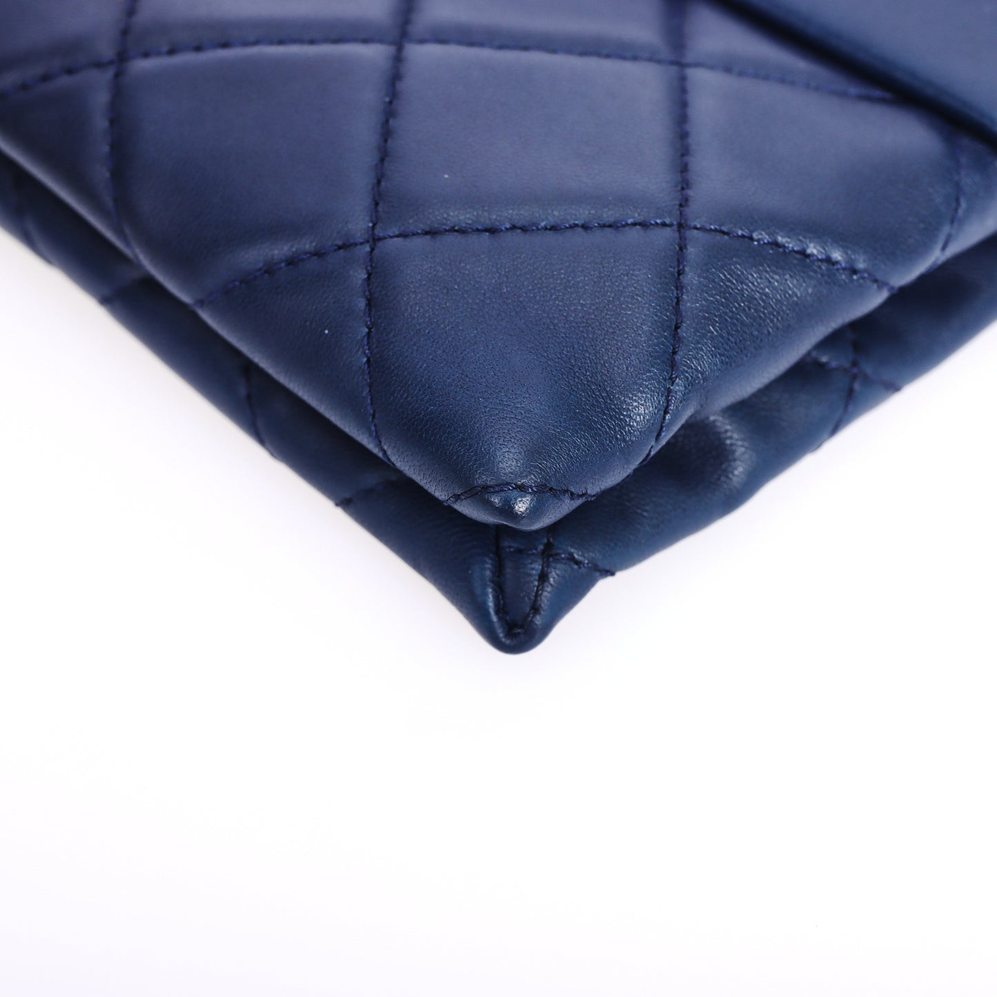 Pre-Owned Chanel Flap Navy Lambskin Shoulder Bag 64951453 L