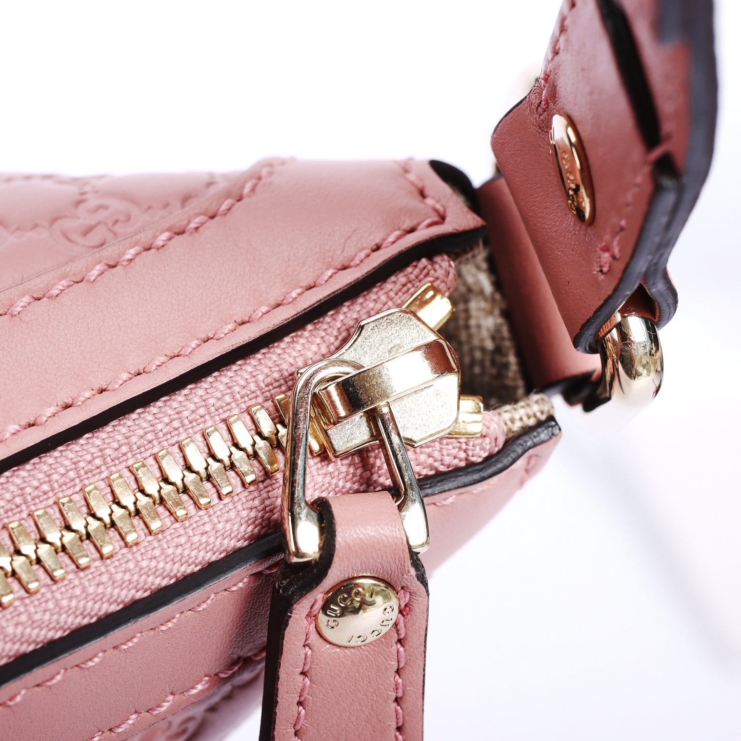 Pre-Owned Gucci  Pink Guccissima Calfskin Shoulder Bag 65111949