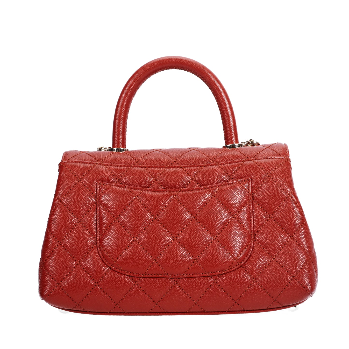 Pre-Owned Chanel Coco Handle Red Caviar Calfskin Shoulder Bag 65868875
