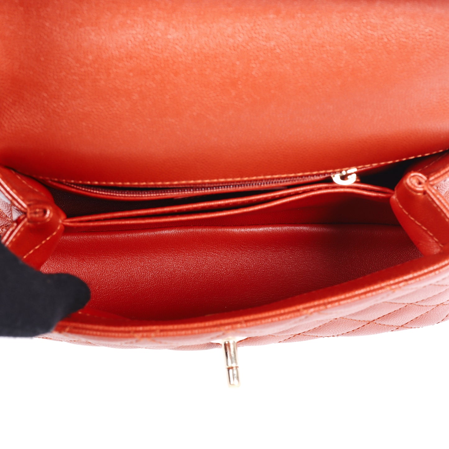 Pre-Owned Chanel Coco Handle Red Caviar Calfskin Shoulder Bag 65868875