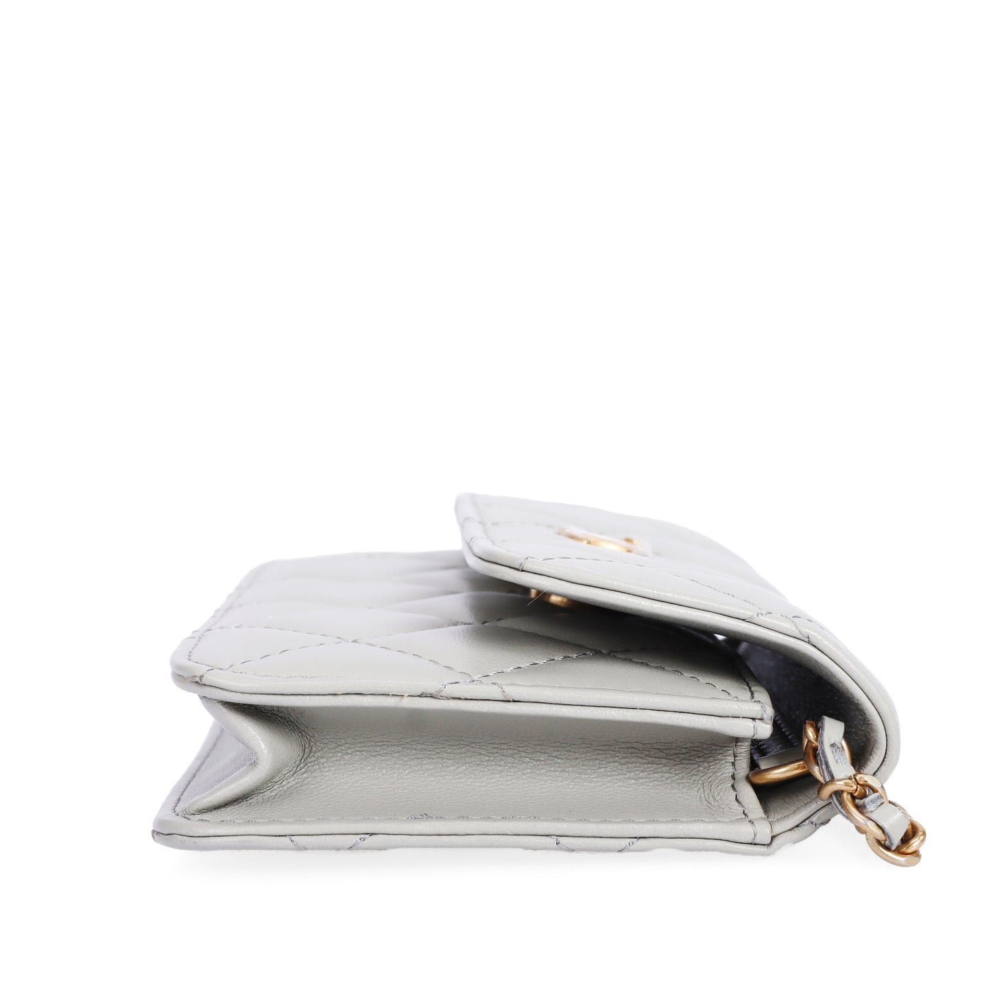 Pre-Owned Chanel Classic Quilted Grey Lambskin Leather Shoulder Bag 66562541