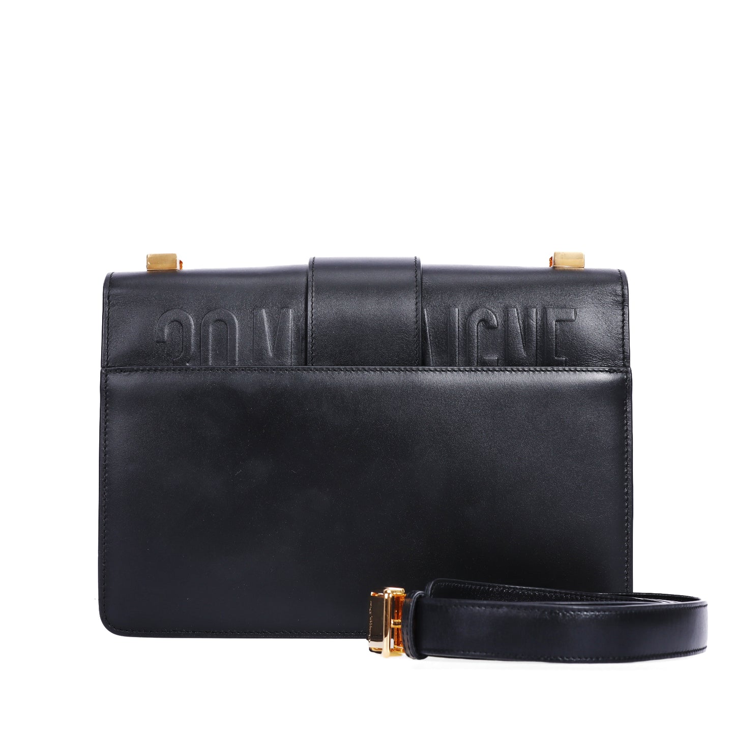 Pre-Owned Dior 30 Montaigne Black Calfskin Shoulder Bag 66690010