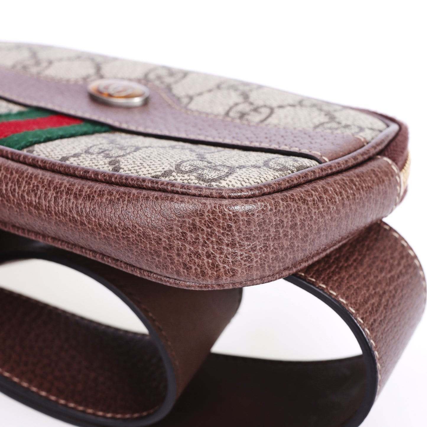 Pre-Owned Gucci Ophidia GG Brown Coated Canvas Belt Bag 66709062