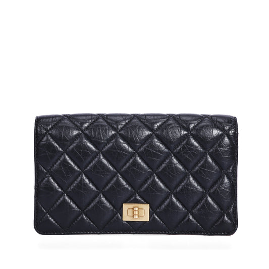 Pre-Owned Chanel Black Quilted Calfskin Leather Wallet 66798715