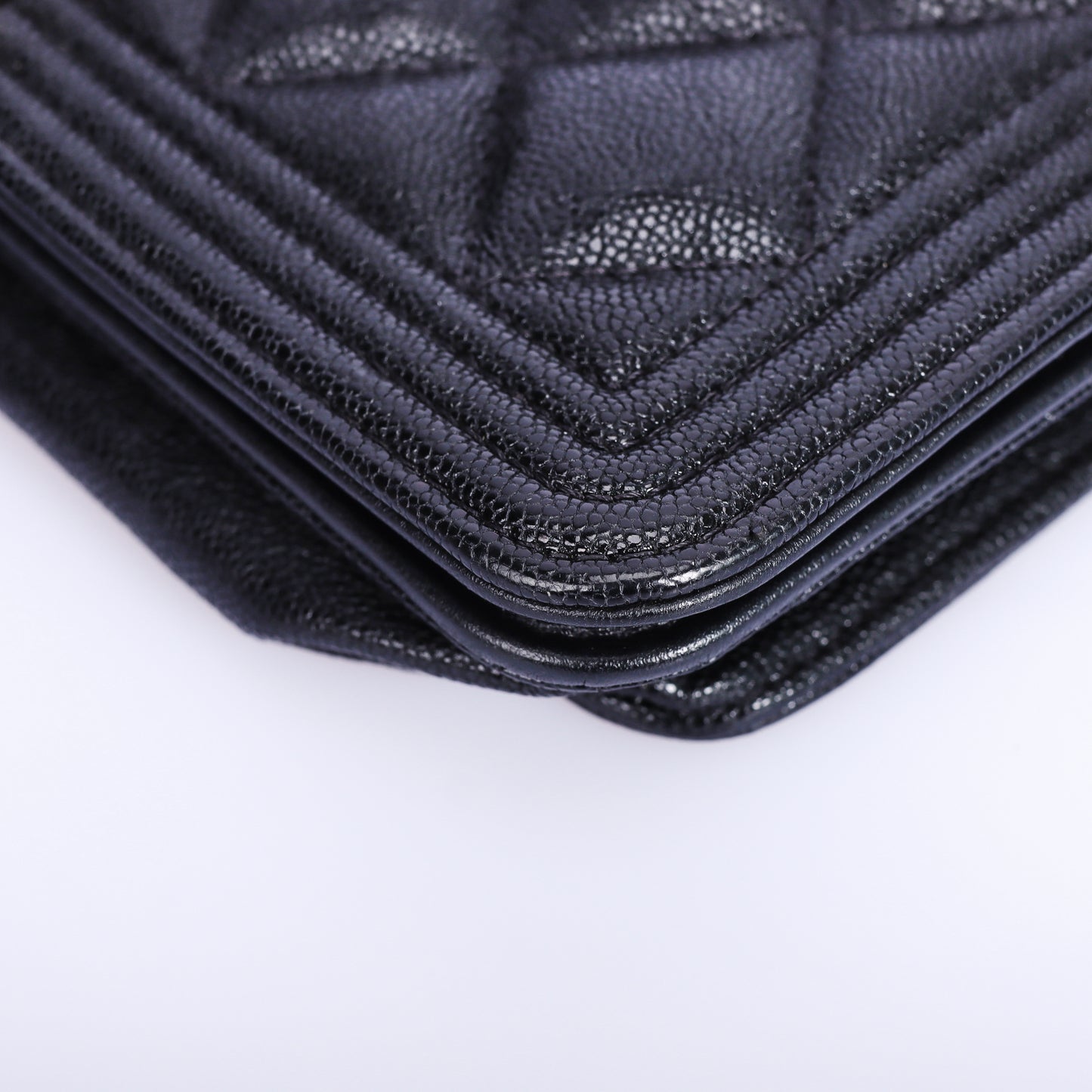 Pre-Owned Chanel Boy Black Calfskin Wallet on Chain 66815808 L