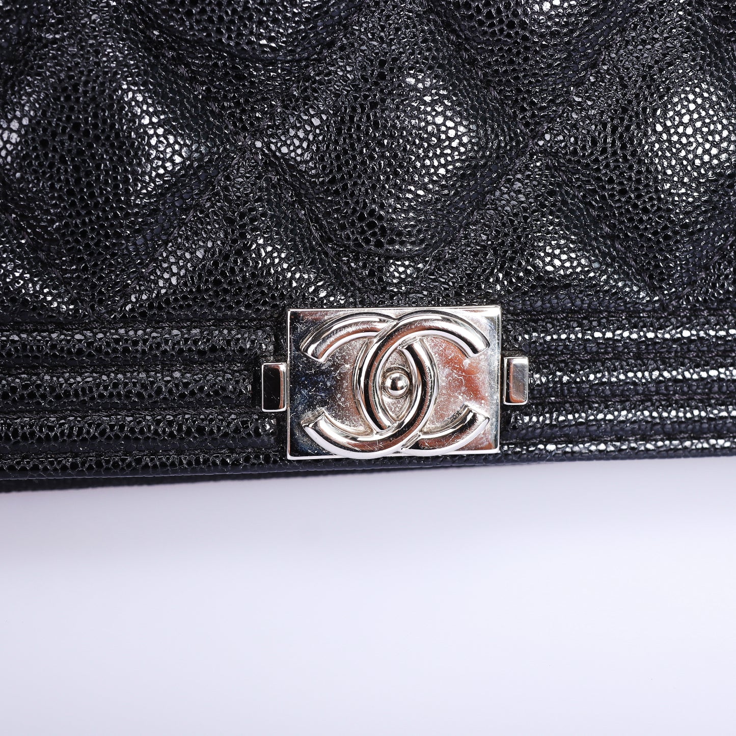 Pre-Owned Chanel Boy Black Calfskin Wallet on Chain 66815808 L