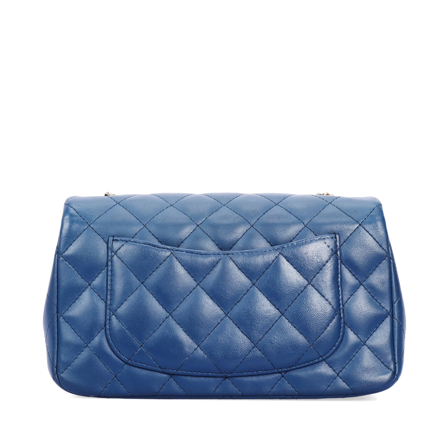 Pre-Owned Chanel Classic Flap Mini Blue Calfskin Shoulder Bag 67450330