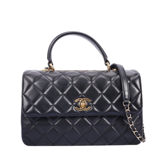 Pre-Owned Chanel  Trendy CC  Black Calfskin Crossbody Bag 68207881