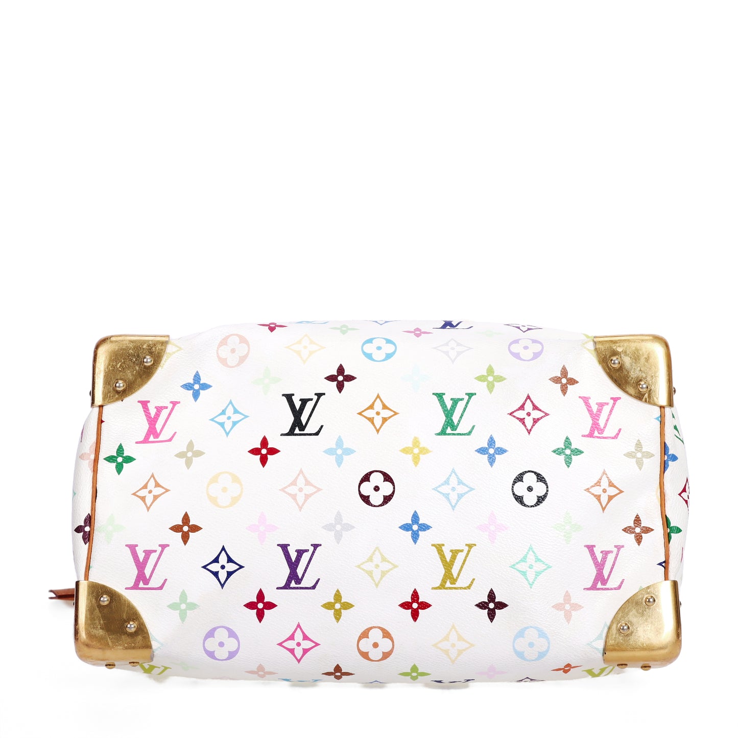 Pre-Owned Louis Vuitton Speedy White Murakami Coated Canvas Top Handle Bag 69158498