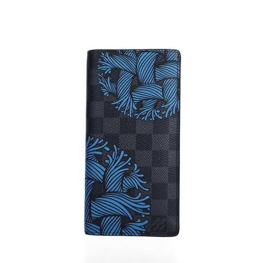 Pre-Owned Louis Vuitton Damier Graphite Blue Coated Canvas Long Wallet 69263762
