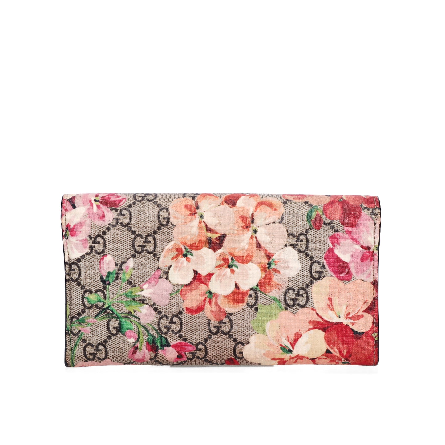Pre-Owned Gucci Blooms GG Supreme Beige Coated Canvas Long Wallet 69396688