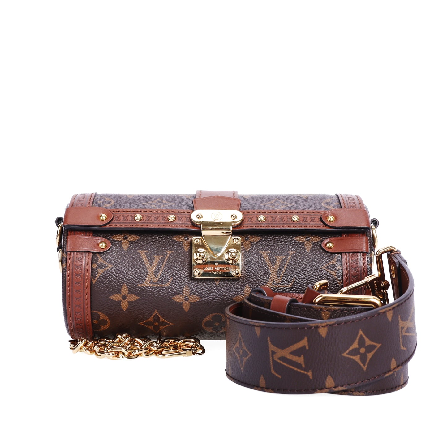 Pre-Owned Louis Vuitton Papillon Trunk Brown Coated Canvas Crossbody Bag 69718696 L