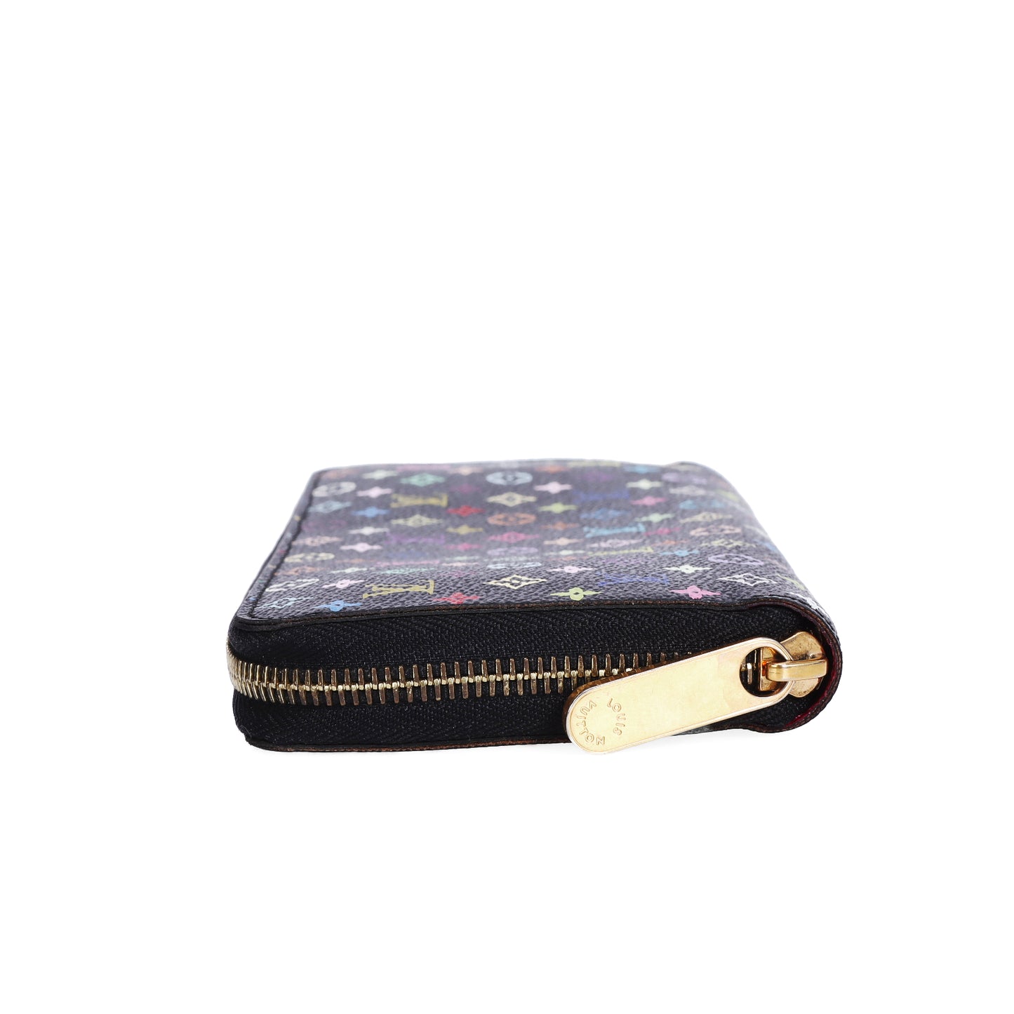 Pre-Owned Louis Vuitton Zip-Around Black Murakami Coated Canvas Long Wallet 70805622