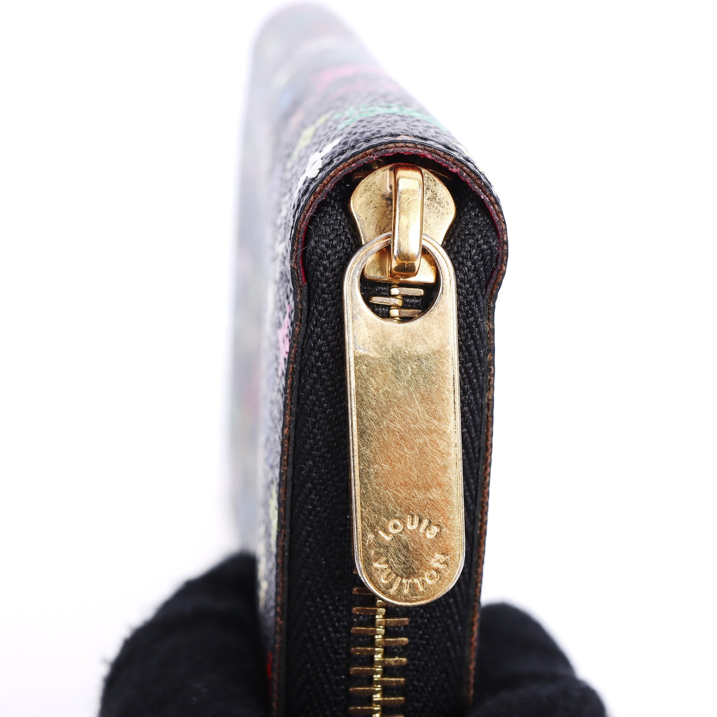 Pre-Owned Louis Vuitton Zip-Around Black Murakami Coated Canvas Long Wallet 70805622