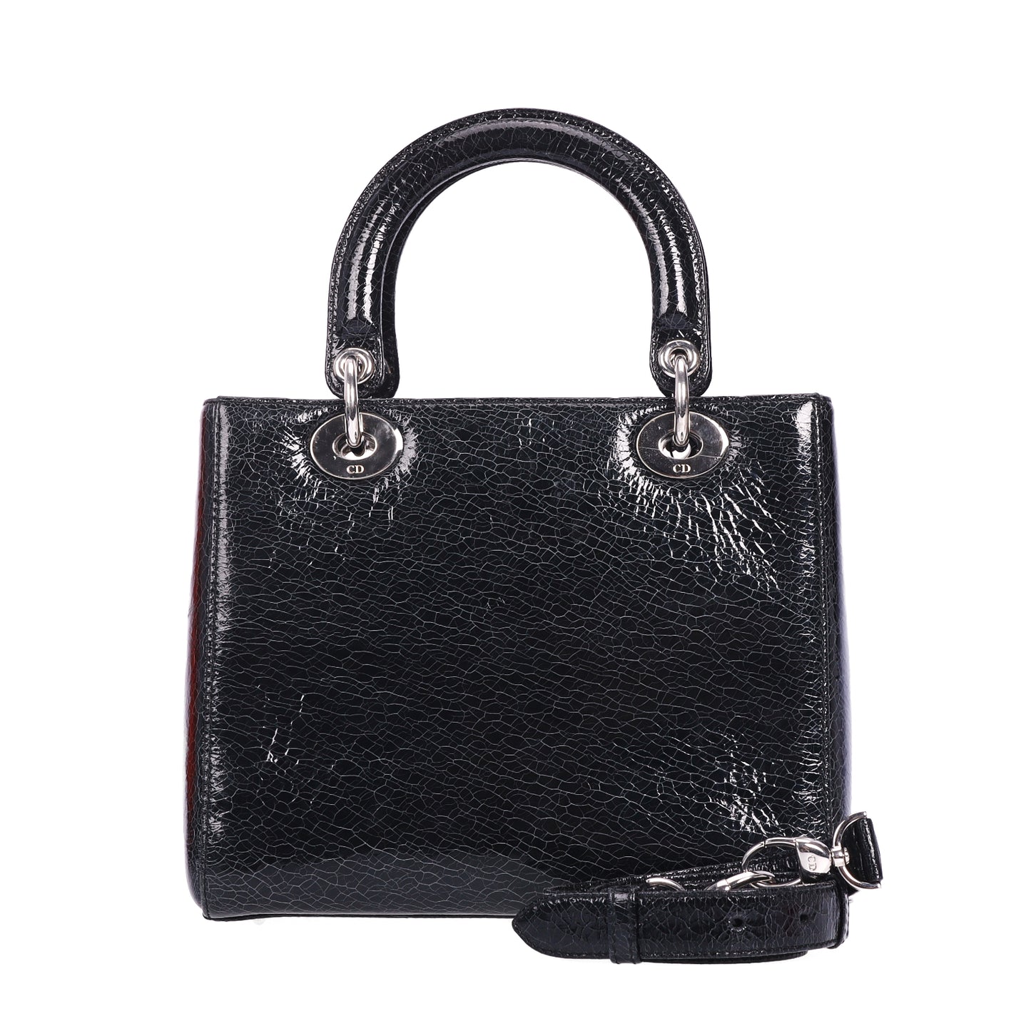 Pre-Owned Dior Lady Dior Medium Size Black Calfskin Shoulder Bag 71832803 C