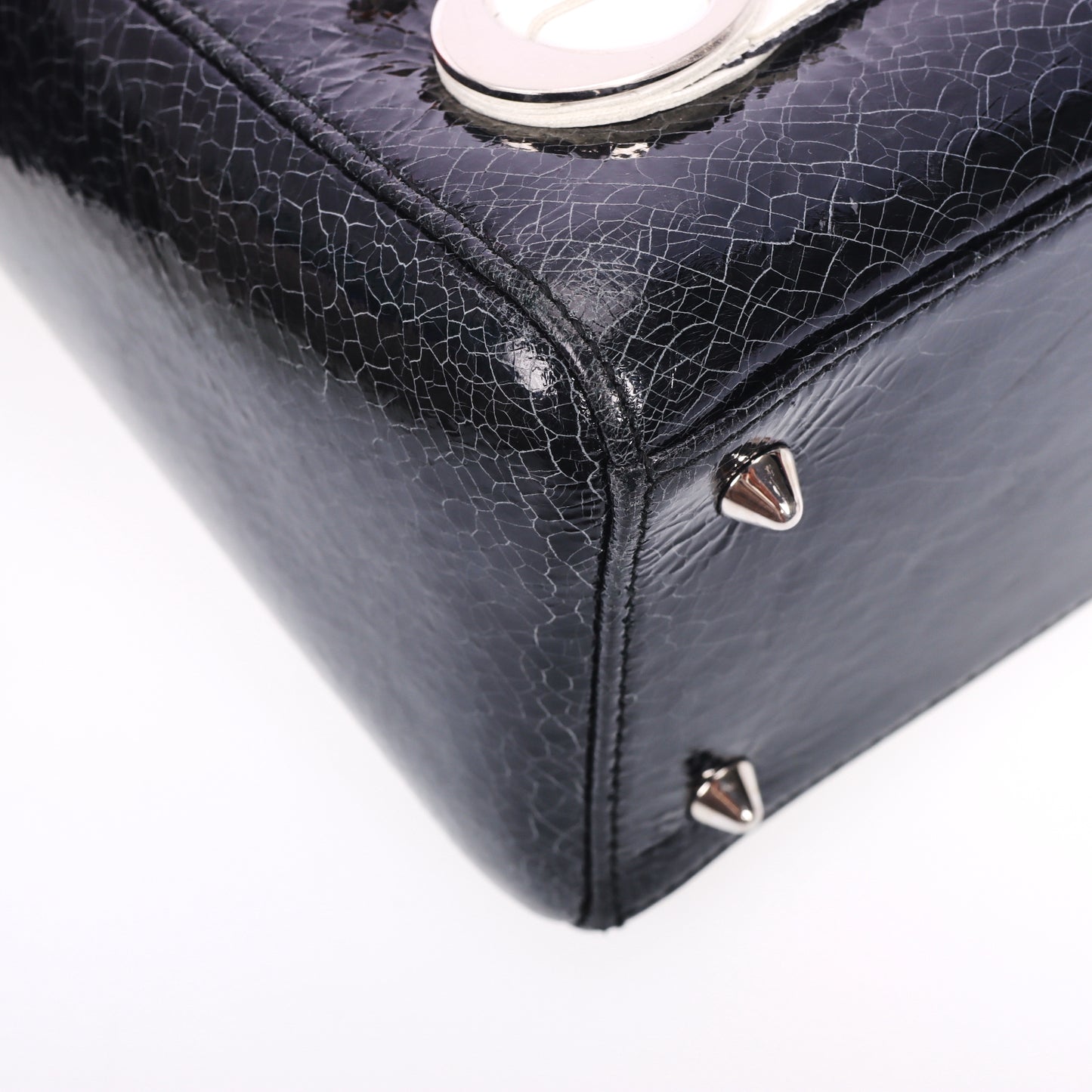 Pre-Owned Dior Lady Dior Medium Size Black Calfskin Shoulder Bag 71832803 C