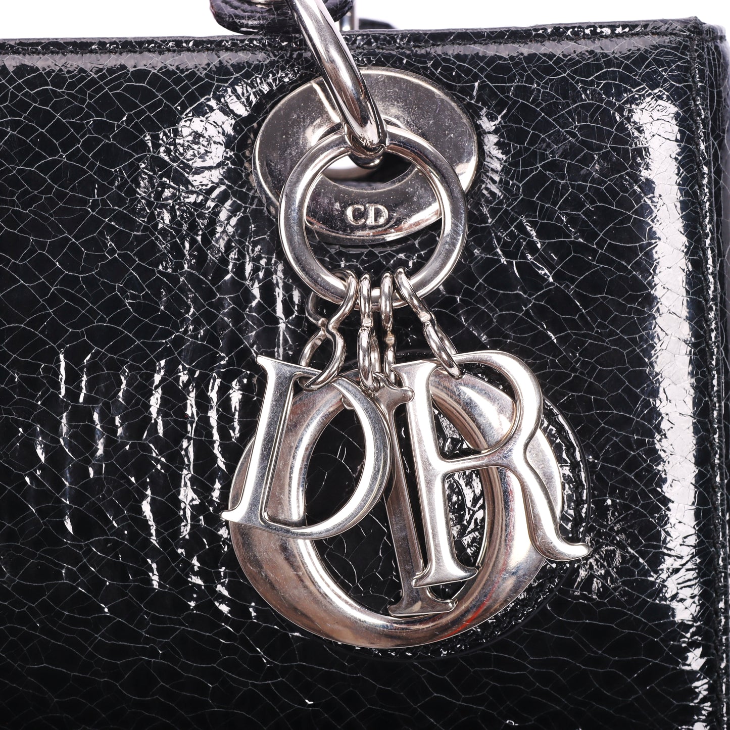 Pre-Owned Dior Lady Dior Medium Size Black Calfskin Shoulder Bag 71832803 C