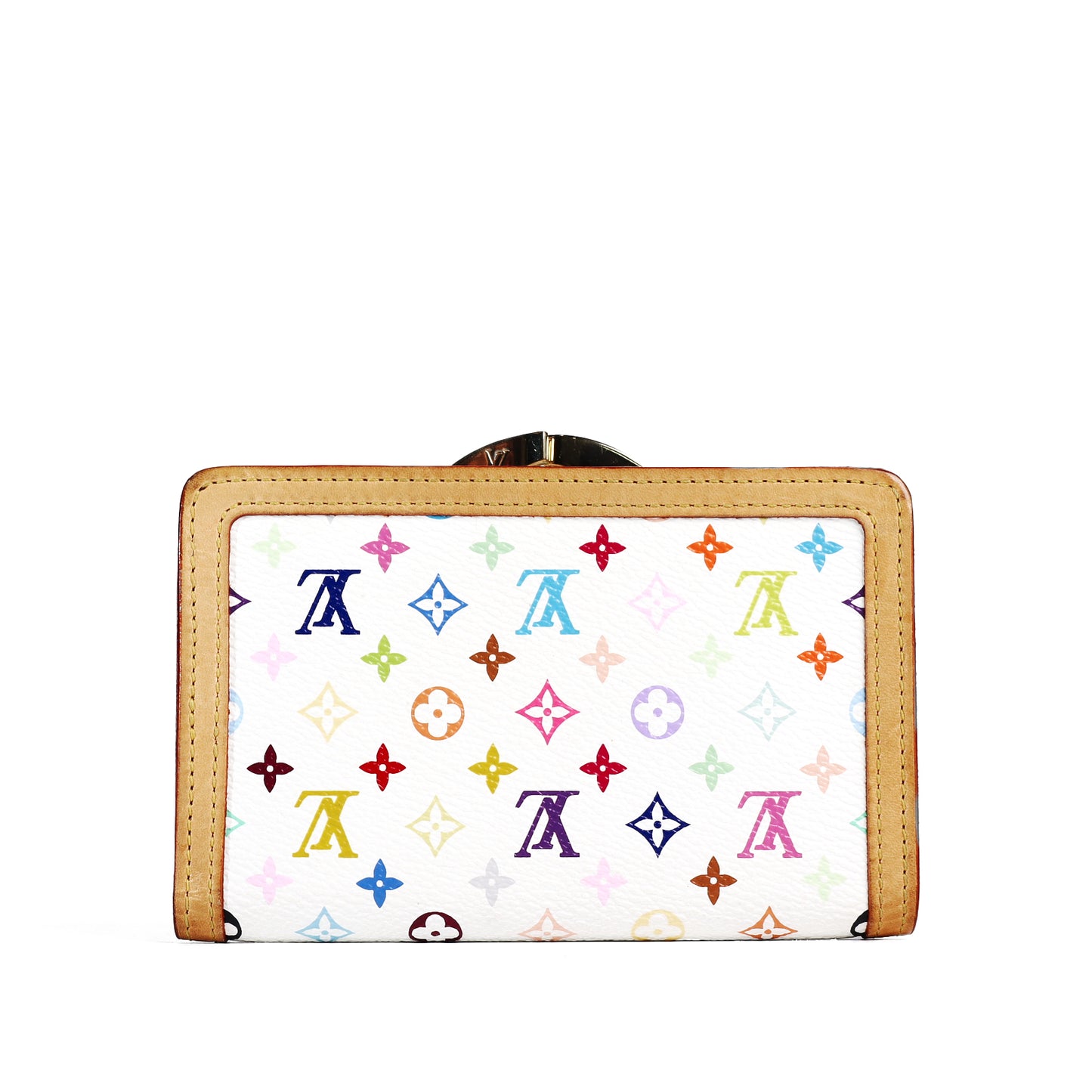 Pre-Owned Louis Vuitton Viennois White Murakami ﻿Coated Canvas Wallet 75139060