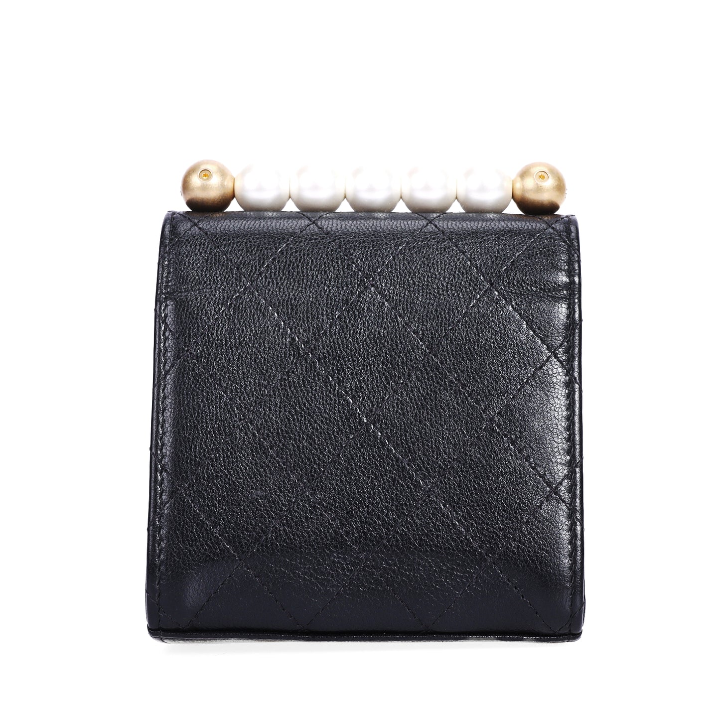 Pre-owned CHANEL Chic Pearls Black Quilted Calfskin Crossbody Bag 75337744 L