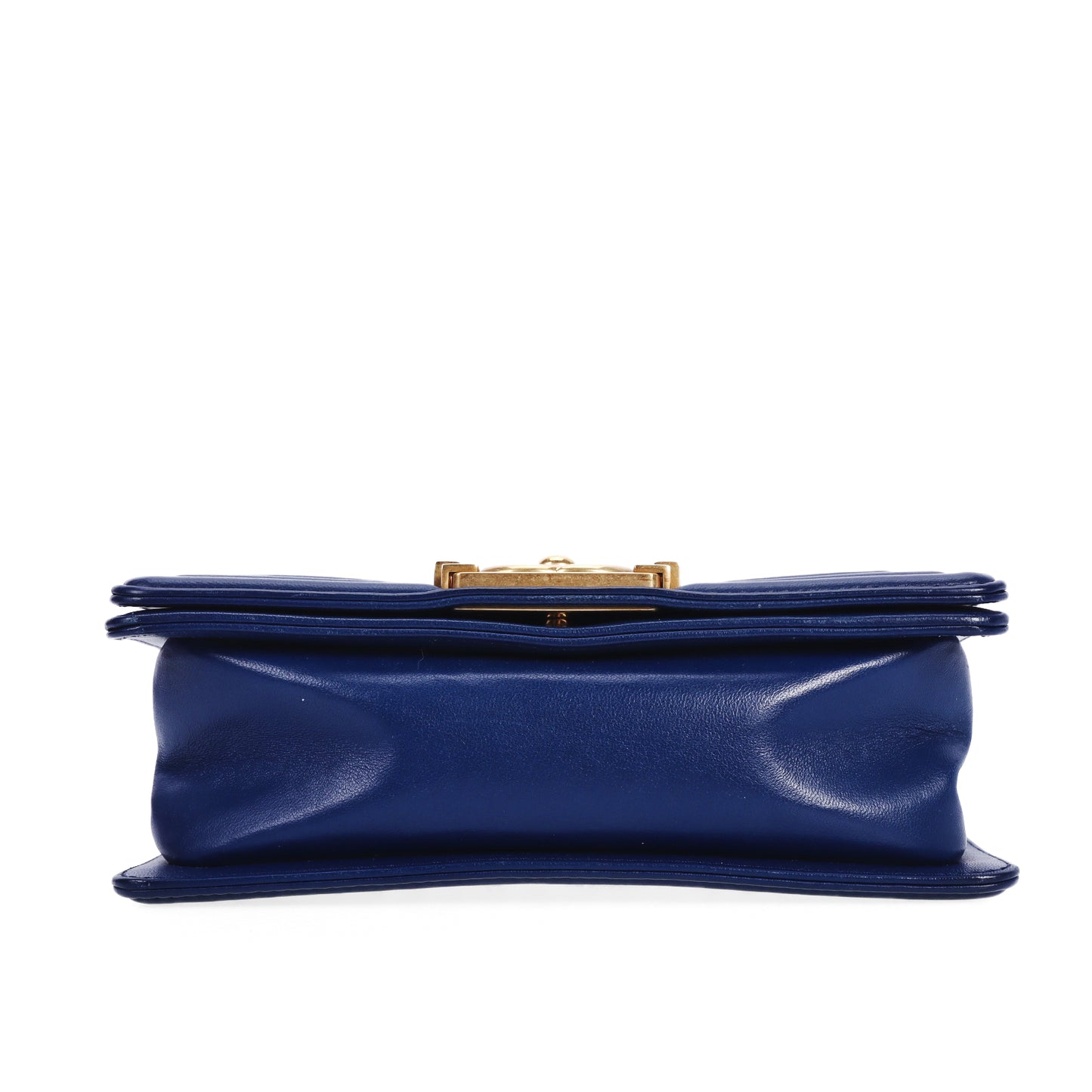 Pre-Owned Chanel Le Boy Small Blue Calfskin Shoulder Bag 76541982