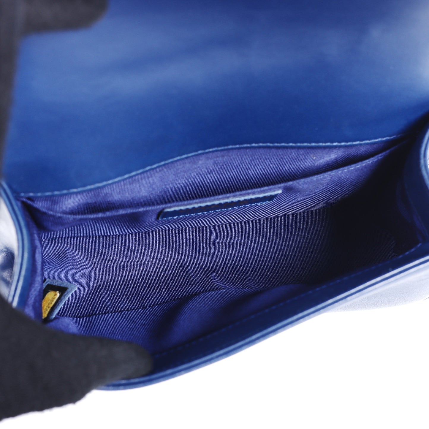 Pre-Owned Chanel Le Boy Small Blue Calfskin Shoulder Bag 76541982