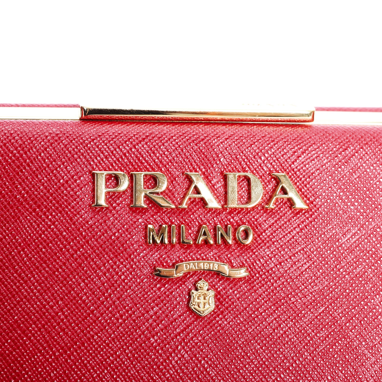 Pre-Owned Prada Red Saffiano Calfskin  Crossbody Bag 77150495