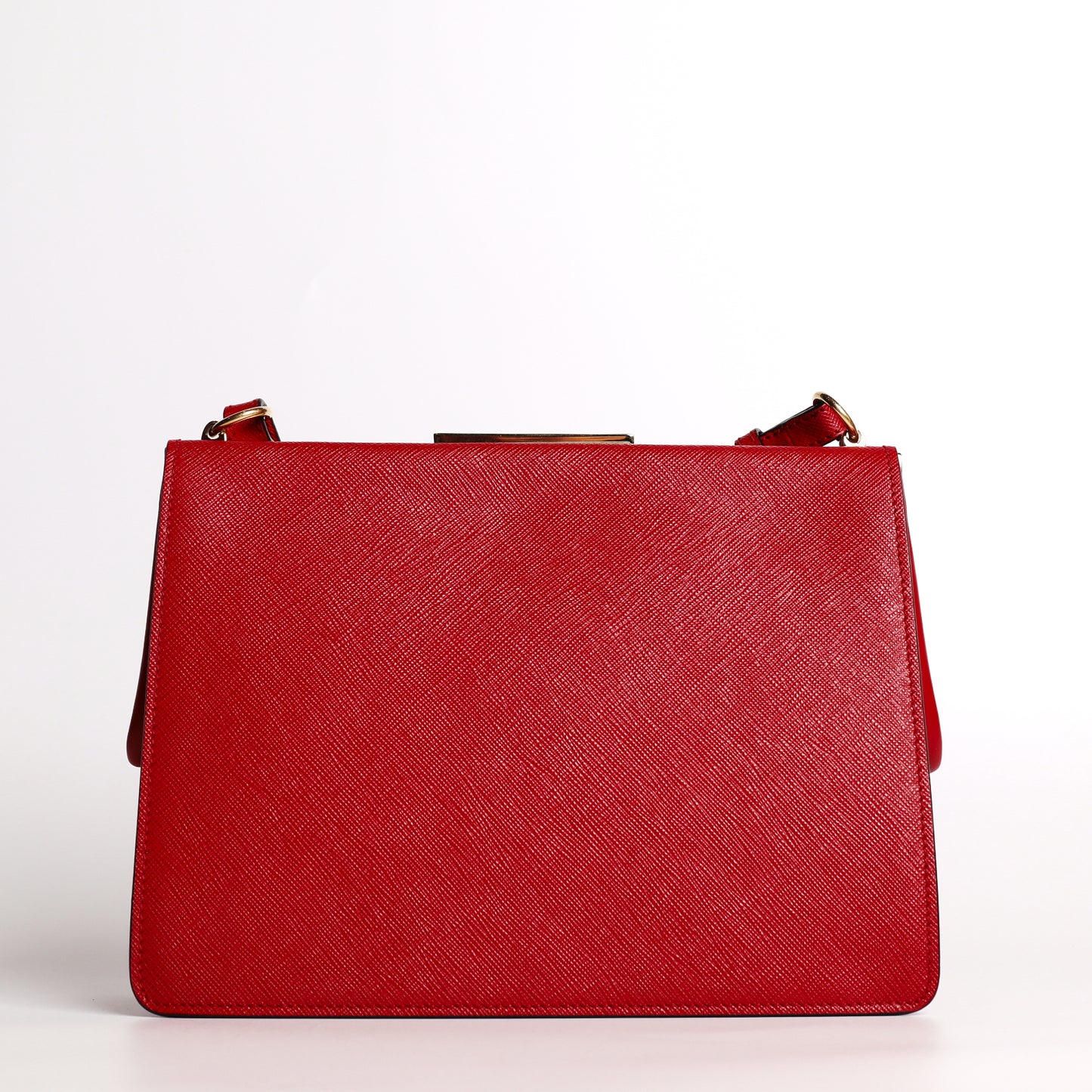Pre-Owned Prada Red Saffiano Calfskin  Crossbody Bag 77150495
